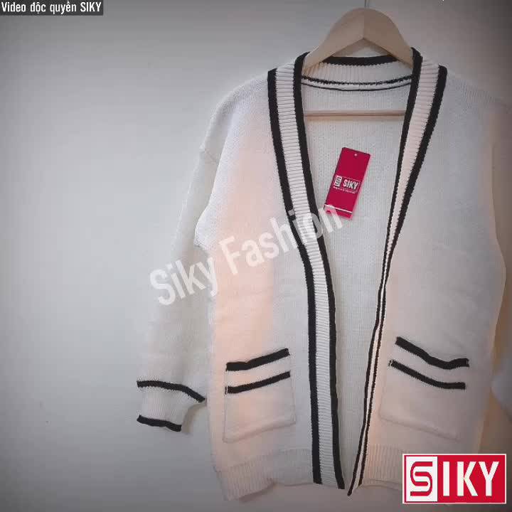 Áo cadigan len trơn nữ form rộng thiết kế viền siêu xinh KL05 | BigBuy360 - bigbuy360.vn