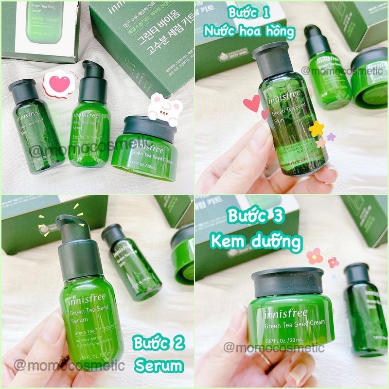 Set dưỡng da Innisfree Green Tea Tri Biotics