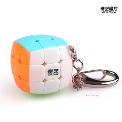 Qiyi Mini Keychain Bread 3x3x3 Stickerless Cube Key Ring Decoration Cute 30mm Khối Rubik