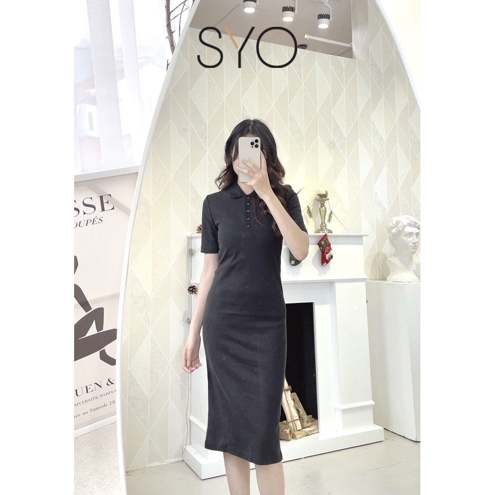 Đầm váy polo kiểu dáng suông cổ đức SYO D5001-21