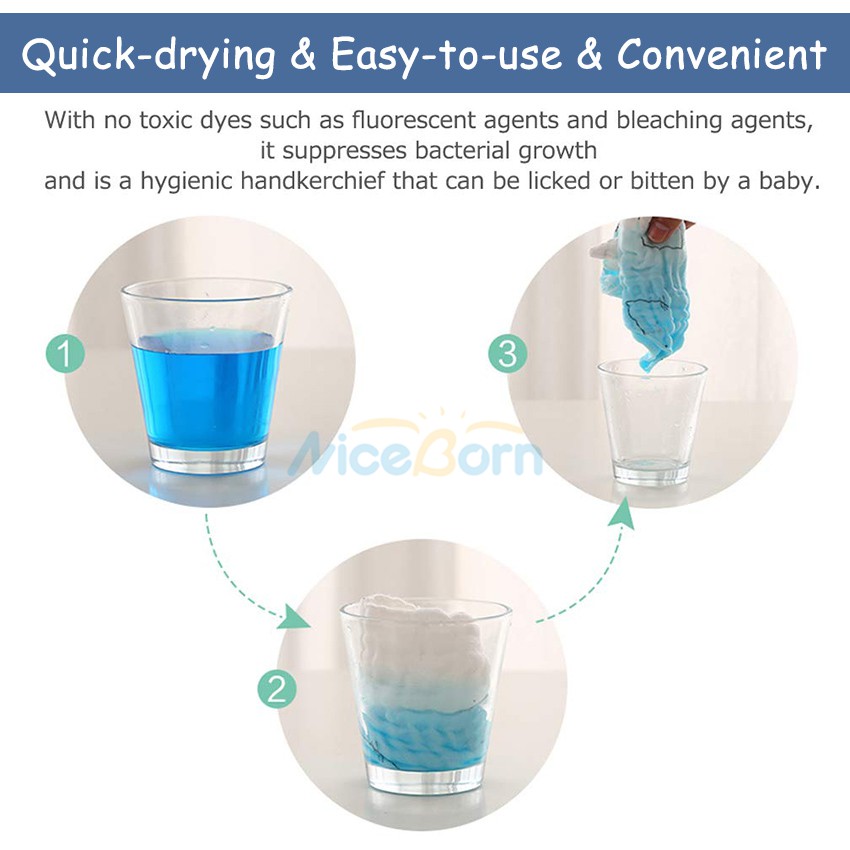 Set 5 yếm ăn 100% Cotton mềm mại thấm hút tốt 6 lớp cho bé