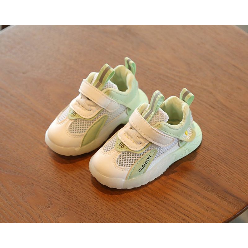 Giày Tập Đi cho Bé Trai Gái, Giày Thể Thao phối lưới siêu nhẹ hình thêu hoa cúc nổi bật