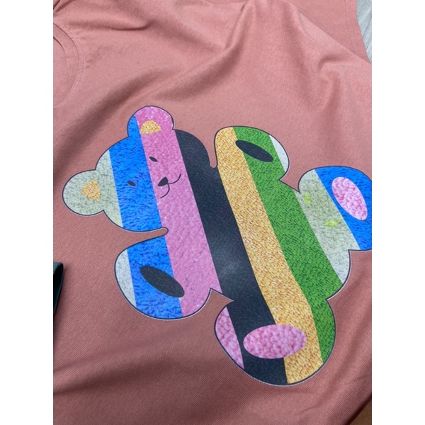 Áo phông gấu dáng thụng tay lỡ Áo thun ngắn tay form rộng cotton