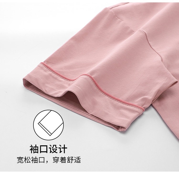 Bộ Đồ Ngủ 2 Món Vải Cotton Tay Ngắn In Hình Gấu Dâu Tây Dễ Thương Cho Nữ