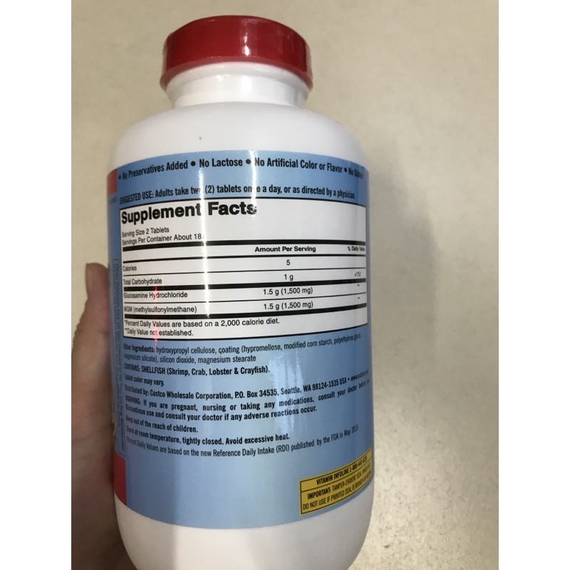 [hsd 2025Viên uống Glucosamine KIRKLAND 375 viên