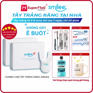 Combo 2 bộ tẩy trắng răng tại nhà Smilee - Made in USA- Làm trắng răng an toàn