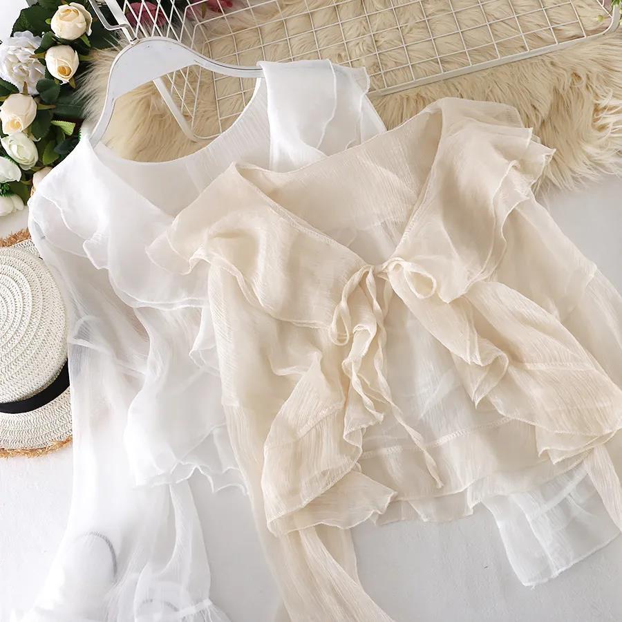 Áo Khoác Cardigan Chống Nắng Tay Loe Cột Dây Dễ Thương