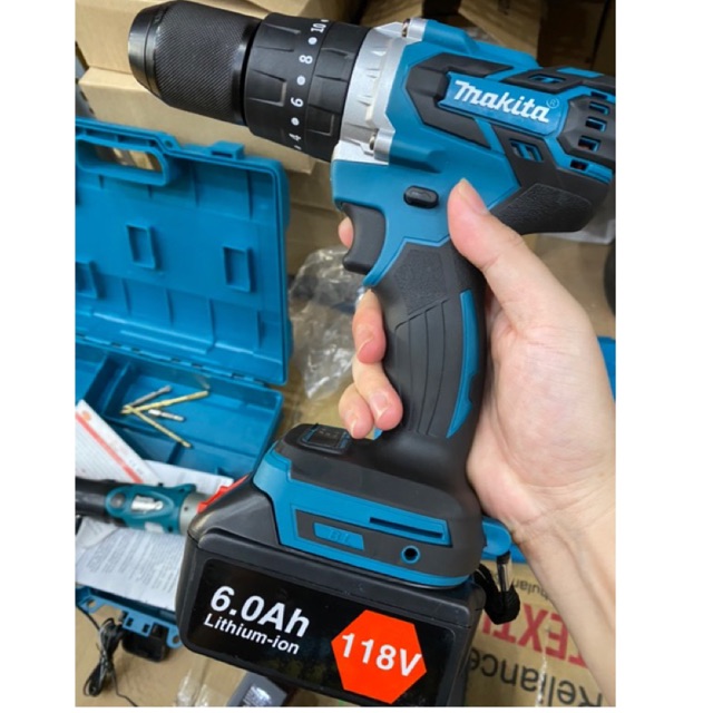 máy khoan không than makita 118v 2 bin