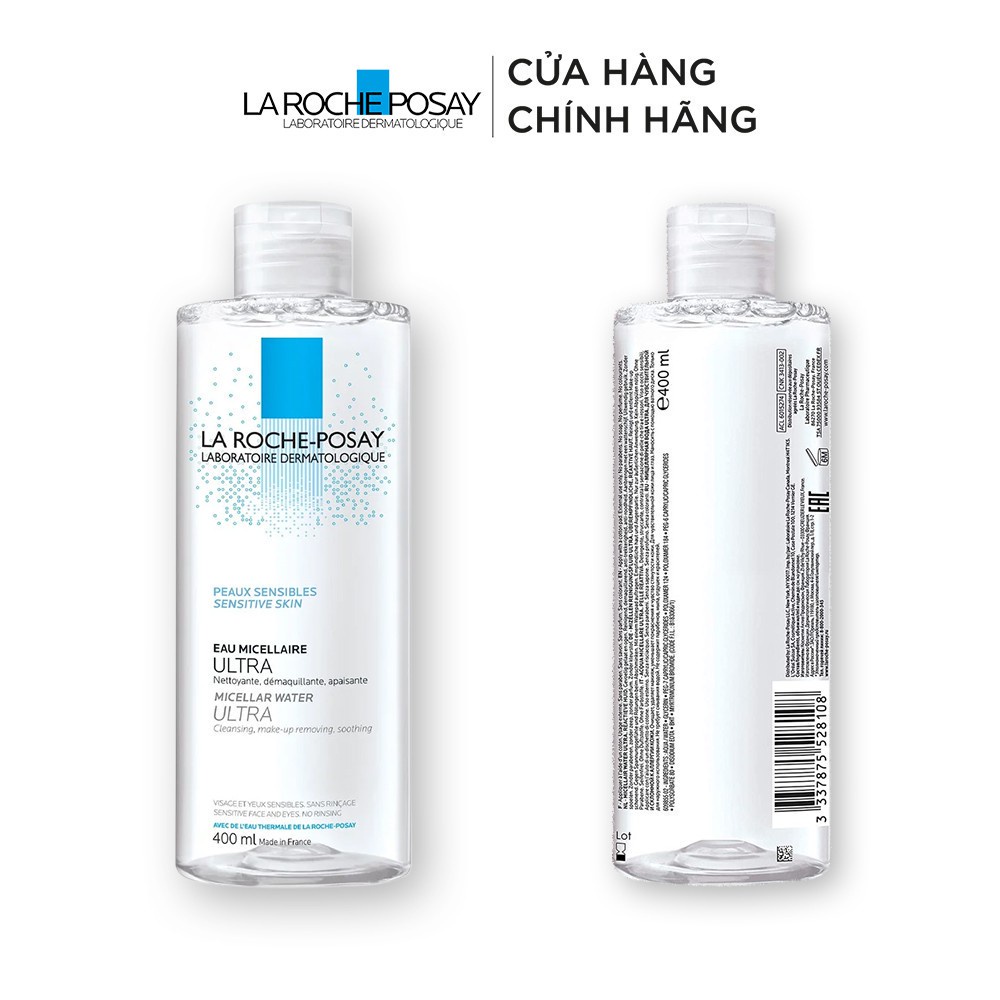 Nước làm sạch sâu và tẩy trang cho da nhạy cảm La Roche-Posay Micellar Water Ultra Sensitive Skin 400ml