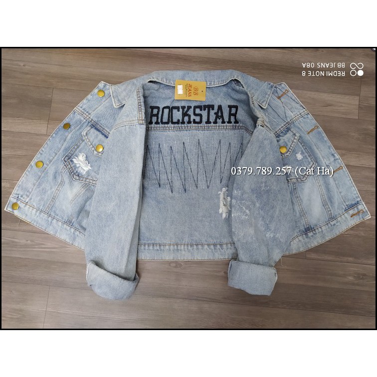 Áo khoác jean nữ BB cao cấp form dưới 58Kg Rockstar 2 BB68
