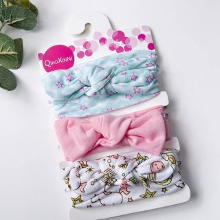 Set 3 băng đô, turban vải cotton xinh xắn dễ thương cho bé gái