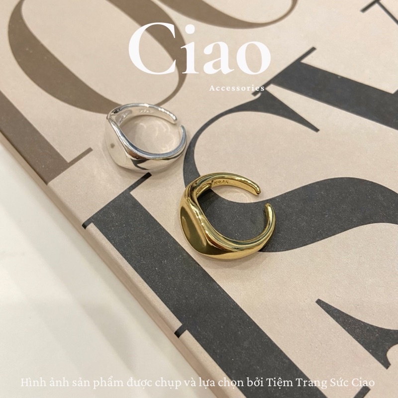 Nhẫn nữ bạc S925 không gỉ thiết kế bản tròn trơn phong cách đơn giản trendy Plain Ring Ciao