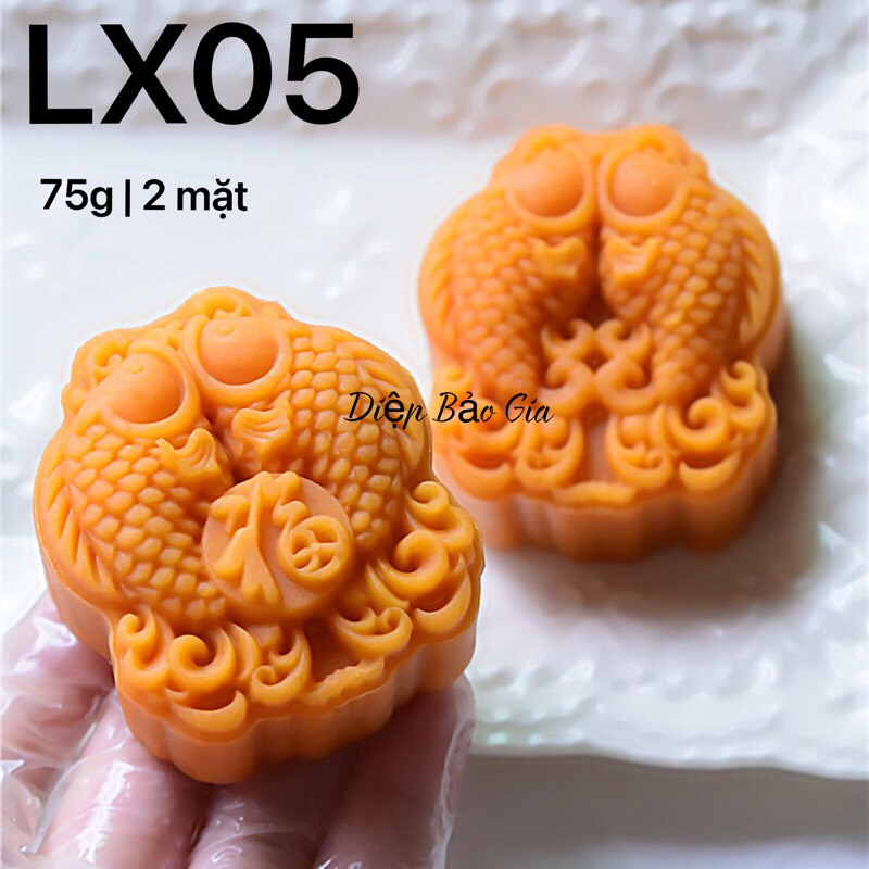Khuôn trung thu song ngư 75g LX05