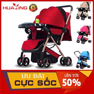 Xe đẩy cho bé HUAYING thông minh gấp gọn 2 chiều 3 tư thế dành cho em bé sơ sinh đến 5 tuổi