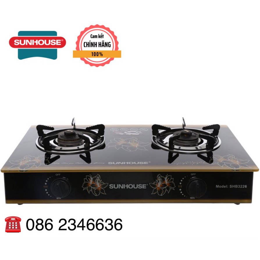 Bếp gas đôi dương kính Sunhouse SHB3226
