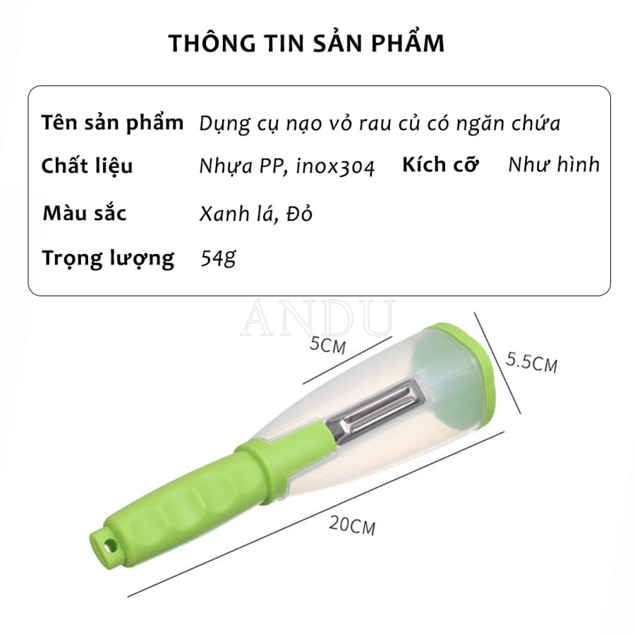 Dụng Cụ Nạo Rau Củ Đa Năng 2 trong 1 Có Vỏ Đựng Đi Kèm