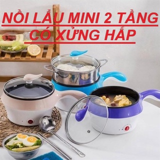 Nồi lẩu mini 2 tầng có xửng hấp