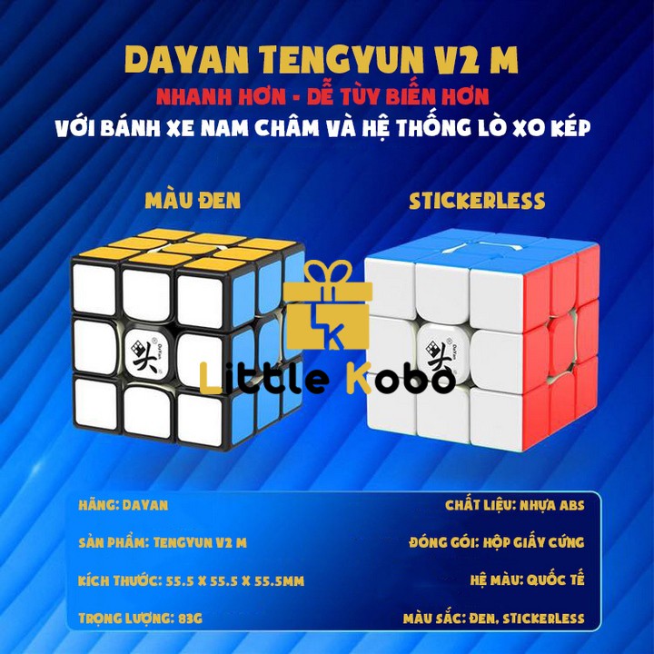 Rubik 3x3 DaYan TengYun V2 M Nam Châm Dòng Cao Cấp Flagship Rubic 3 Tầng 3x3x3 DaYan