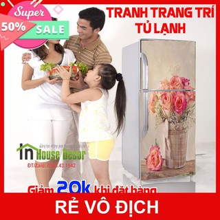 Tranh dán tủ lạnh chống thấm nước - mặt sau có sẵn keo, phù hợp mọi loại tủ - tl 112