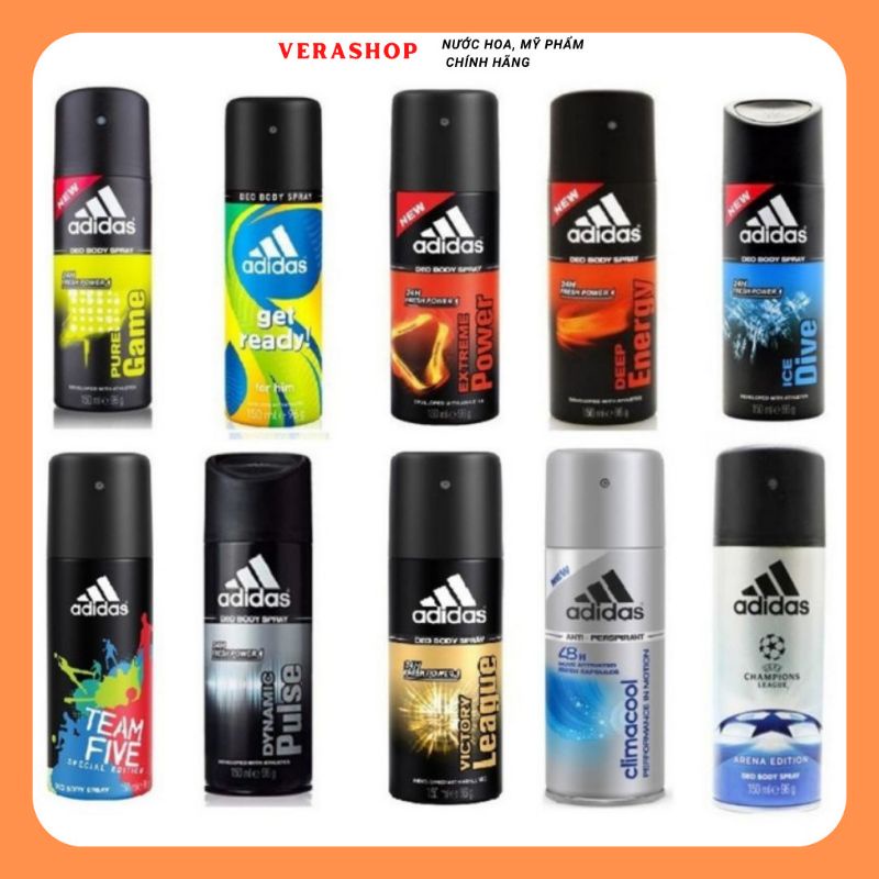 xịt khử mùi toàn thân adidas nam tính phong cách lịch lãm 150ml