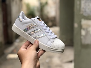 [SALE+VIDEO] giày thể thao nữ Super star xám bạc [ tặng kèm hộp]
