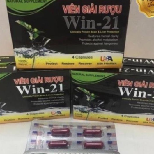 Viên giải rượu Win 21 Giải độc gan chống lại tác hại rượu bia hiệu quả nhanh chóng có hộp lớn chính hãng