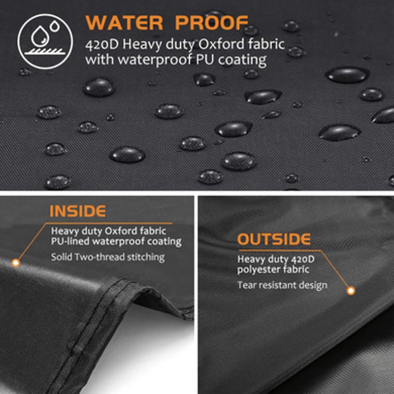 Vỏ Bọc Lò Nướng BBQ Bằng Vải Oxford PVC Chống Gió / Chống Tia UV
