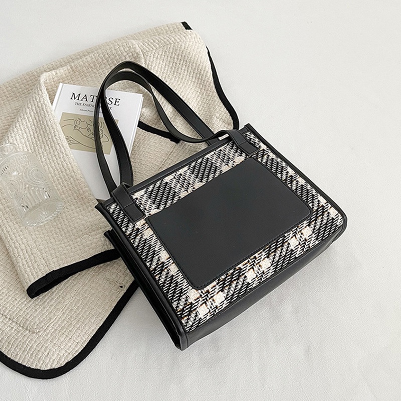 Túi xách đeo vai da pu mềm kẻ sọc cỡ lớn thời trang cho nữ IELGY