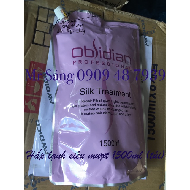 🇰🇷Obsidian-KOREA🇰🇷Hấp dầu dưỡng tóc siêu mềm mượt Obsidian Silk Treatment 1500ml ( dạng túi)
