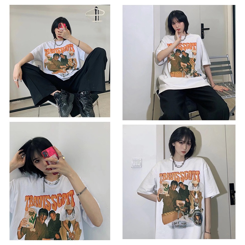 Áo Thun Tay Ngắn Dáng Rộng In Chữ Kiểu Vintage Thời Trang Mùa Hè Cho Nam Và Nữ