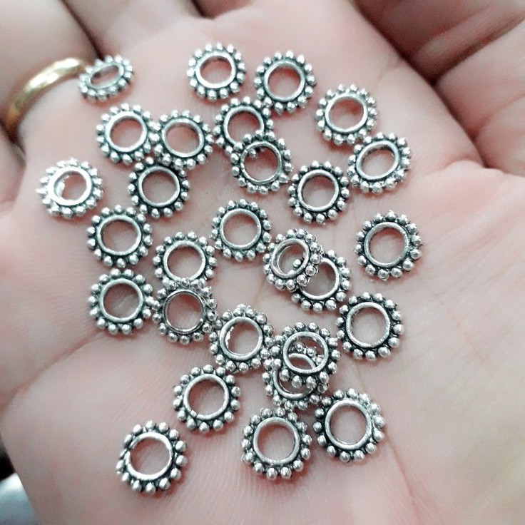 charm xỏ tròn dẹp chấm bi phụ liệu 23k / 1 gói 50 gram [ sỉ nguyên liệu handmade ]