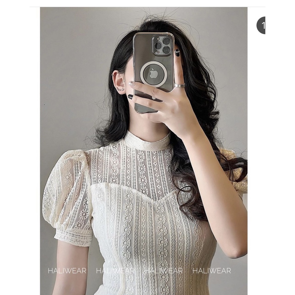 Váy ren hai lớp tay bồng,chất ren đẹp may hai lớp tỉ mỉ, mầu be dễ mặc, phom tôn dáng