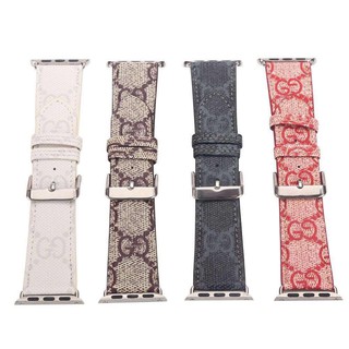 Dây Đeo Bằng Da Thật In Họa Tiết Gucci Cho Apple watch 1 2 3 4 38mm 42mm