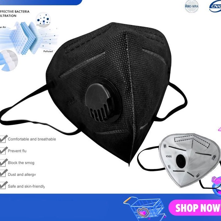 (1 cái) Khẩu trang y tế N95 màu ĐEN 5 lớp (có van/ không van)