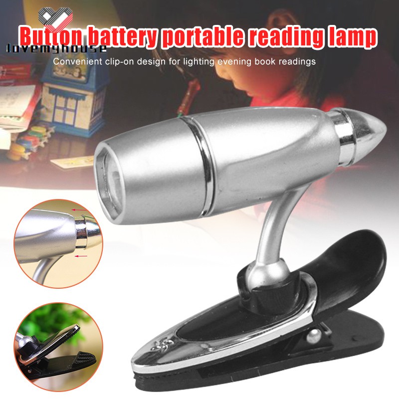 ☁ி☁ Clip on Book Reading LED Light Portable Small Table Lamp Adjustable Flashlight