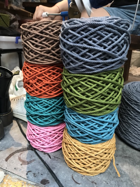 1kg dây thừng Macramé màu Xanh deep ocean