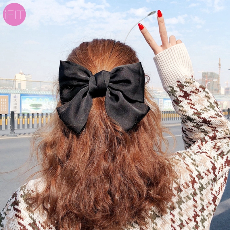 Kẹp tóc vải hình chiếc nơ lớn phong cách Hàn Quốc dễ thương dành cho nữ