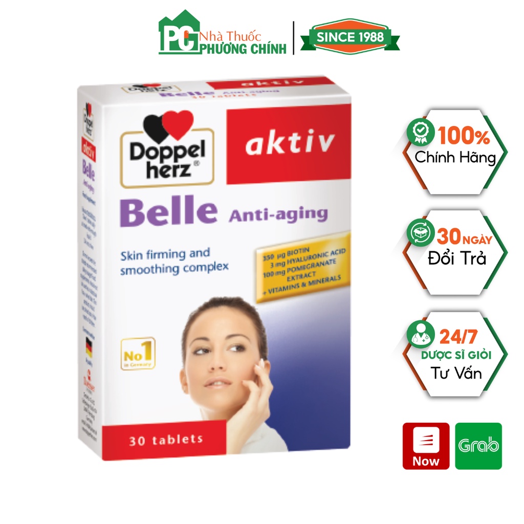 Viên Uống Đẹp Da Doppelherz Belle Anti-aging Giúp Giảm Nếp Nhăn, Ngăn Ngừa Nám Và Sạm Da