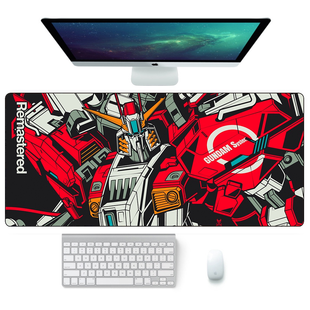 Miếng lót chuột và bàn phím máy tính kích thước lớn tùy chọn in họa tiết anime Gundam độc đáo