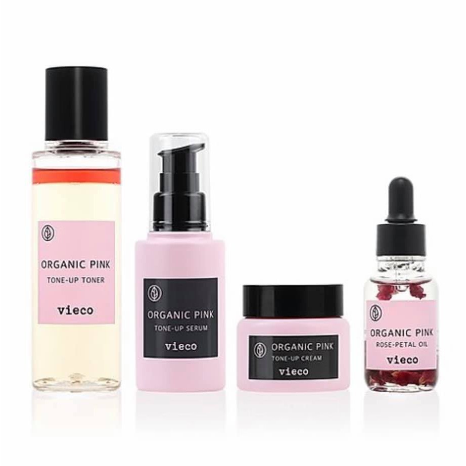 Bộ mỹ phẩm hữu cơ dưỡng trắng da Vieco Organic Pink-up Set