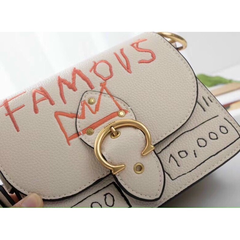 TNS-Túi đeo vai  Beat shoulder bag--Màu trắng phối graffiti siêu trendy