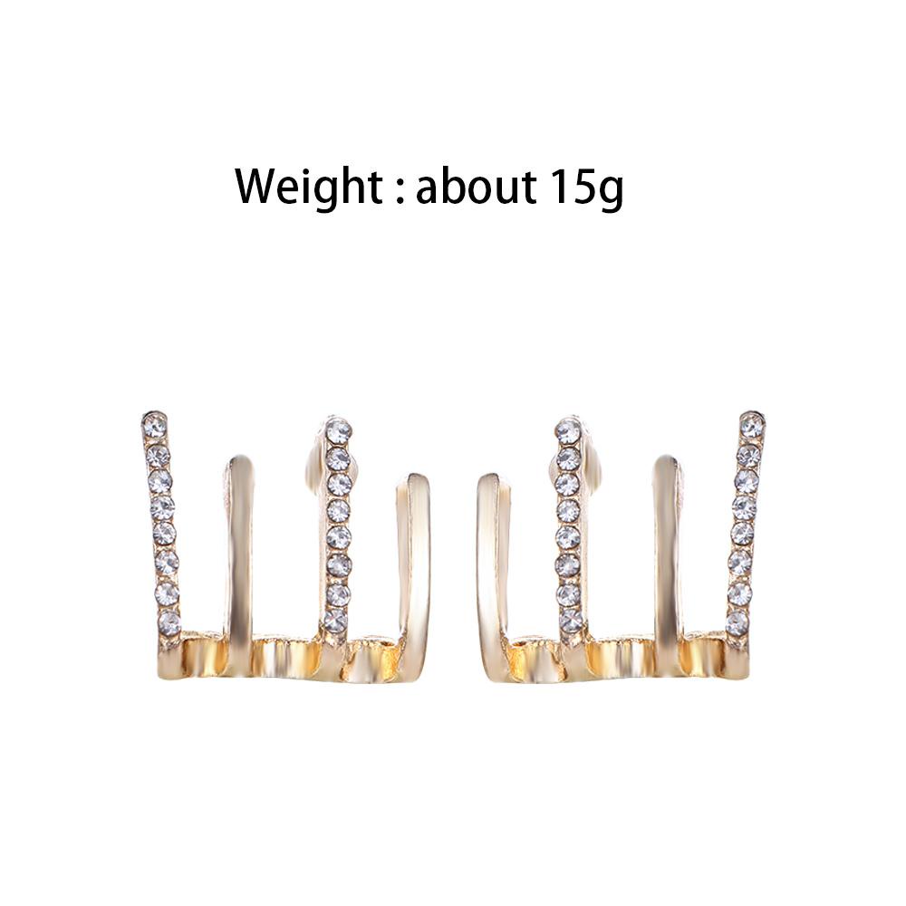Khuyên Tai VANES1 Đính Đá Thanh Lịch Cho Nữ|Bông Tai Bốn Hàng Bốn Móng Thời Trang Nữ Tính
