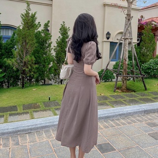Đầm LUIA - Đầm dài chỗ V xếp li eo
