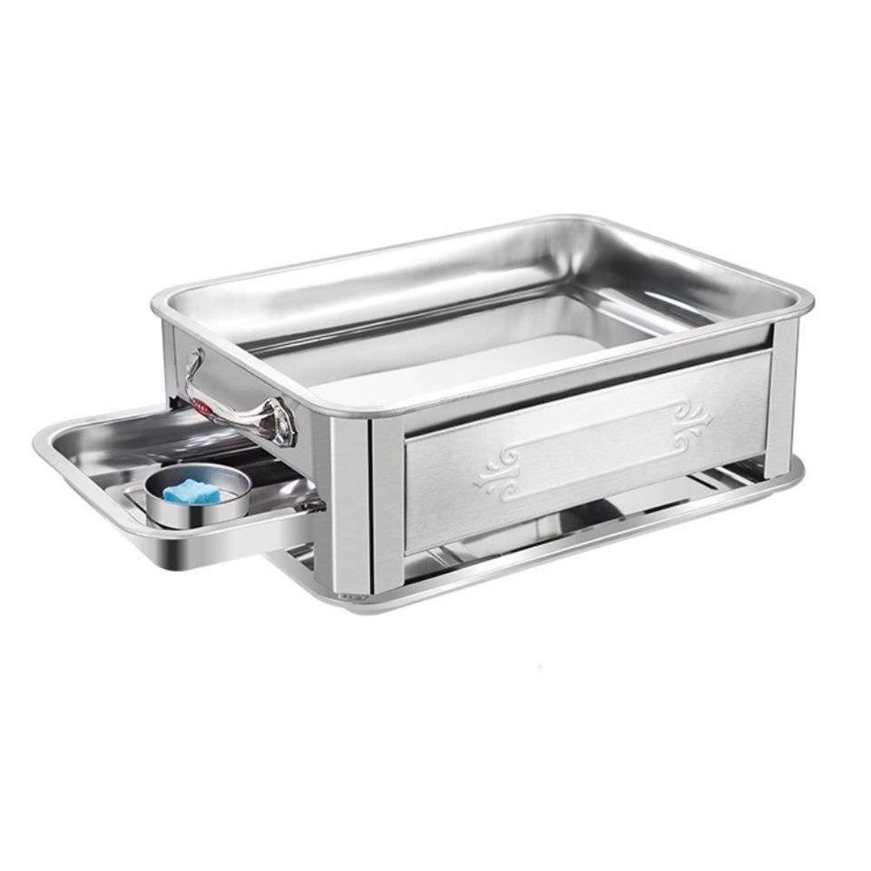 Inox dày bếp nướng cá bếp than bếp nướng than gia dụng hình chữ nhật bếp nướng than gia đình khay nướng cá bếp cồn