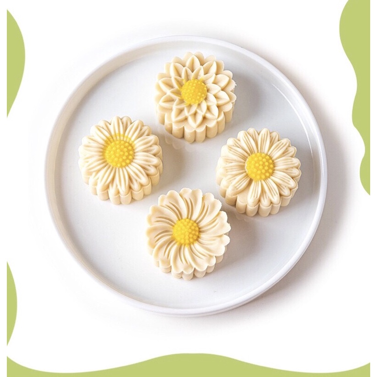 Khuôn nhấn trung thu hình Hoa  cho bánh 50gr