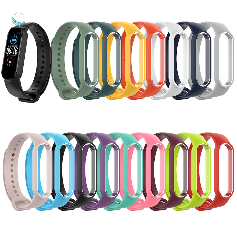 Dây Đeo Thay Thế Chất Liệu Tpu Màu Trơn Cho Xiaomi Mi Band 5