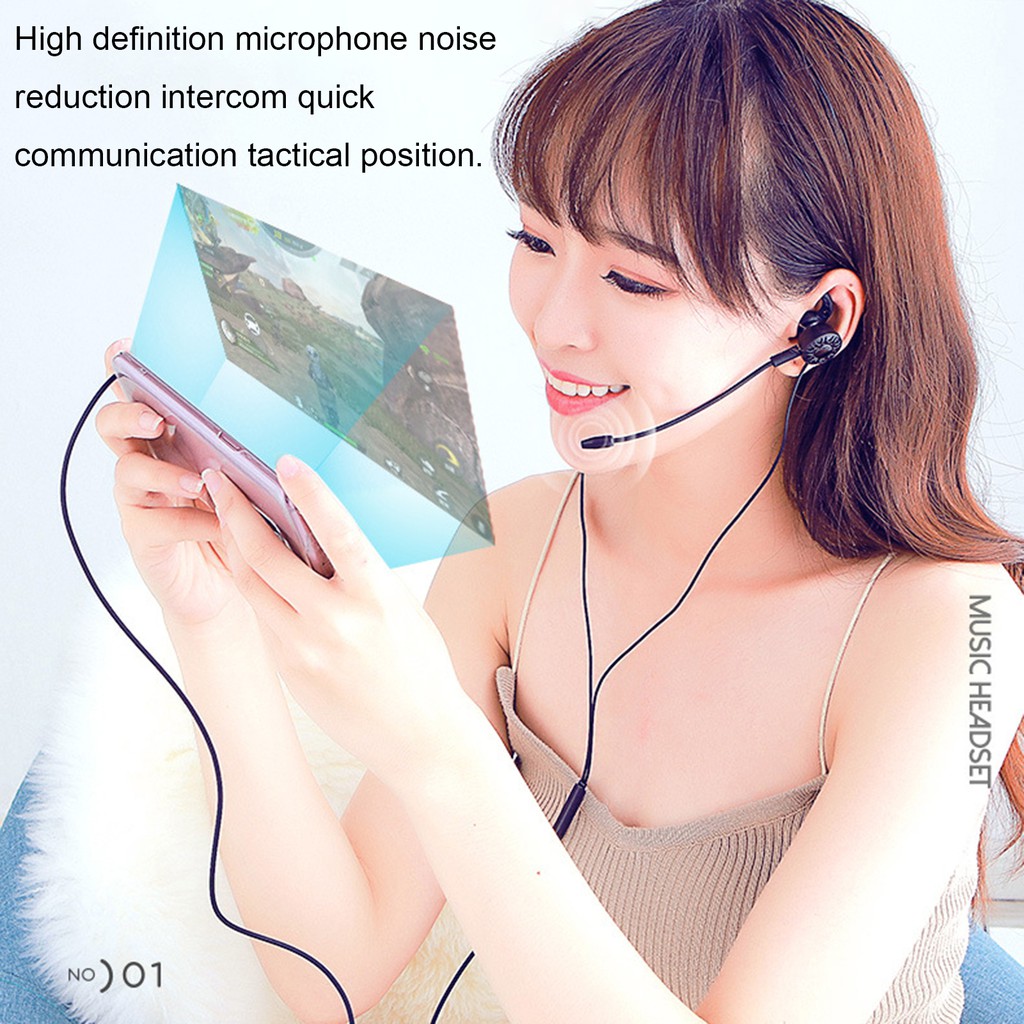 Tai Nghe Chơi Game Hel + T5 Chống Ồn Có Dây Và Mic Cho Điện Thoại / Máy Tính Bảng