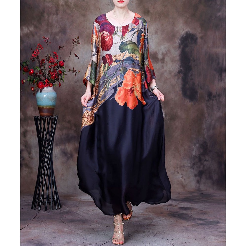 Đầm Lụa Dáng Dài Thời Trang Thanh Lịch Cho Nữ