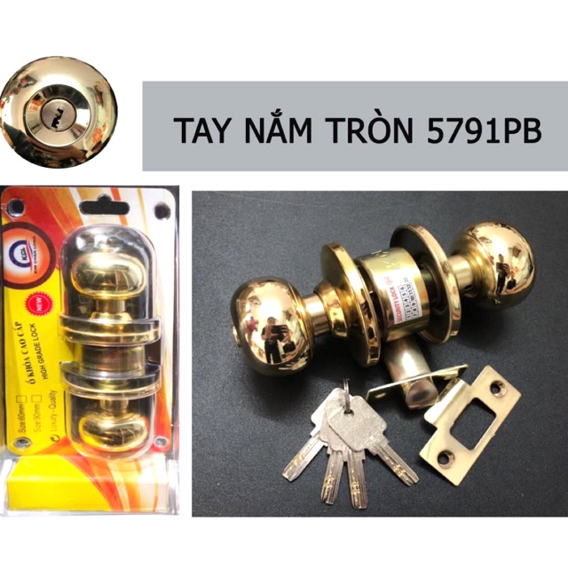 Khoá tay nắm tròn Lock 5791PB Màu vàng bóng