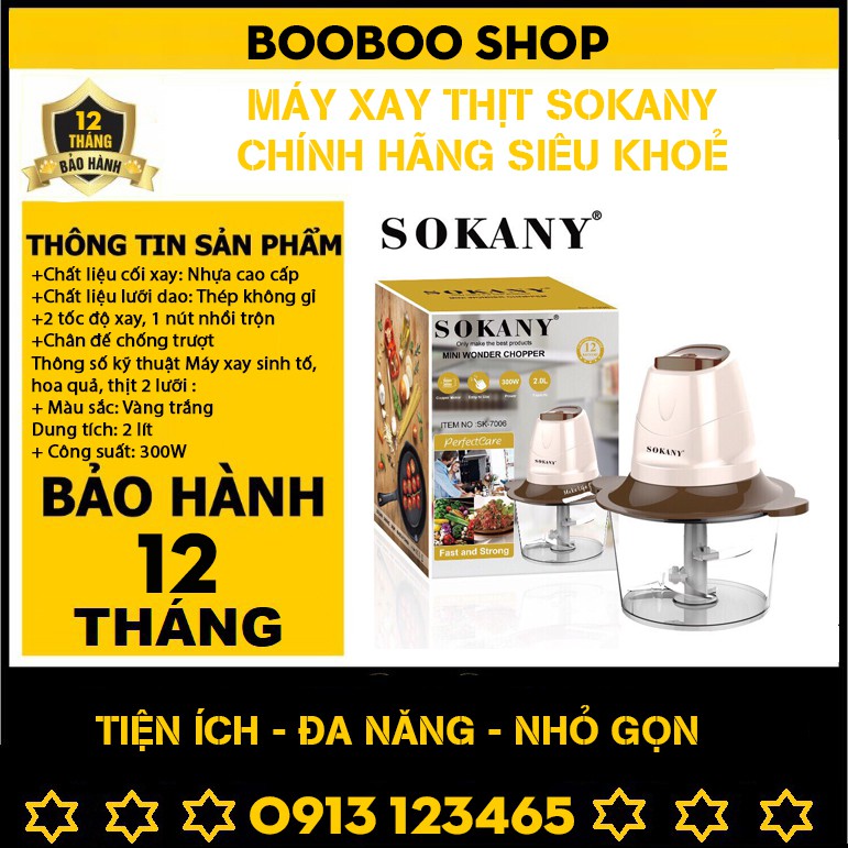 [Hàng Chính Hãng] Máy Xay Thịt Sokany 2 Chế Độ Siêu Khoẻ